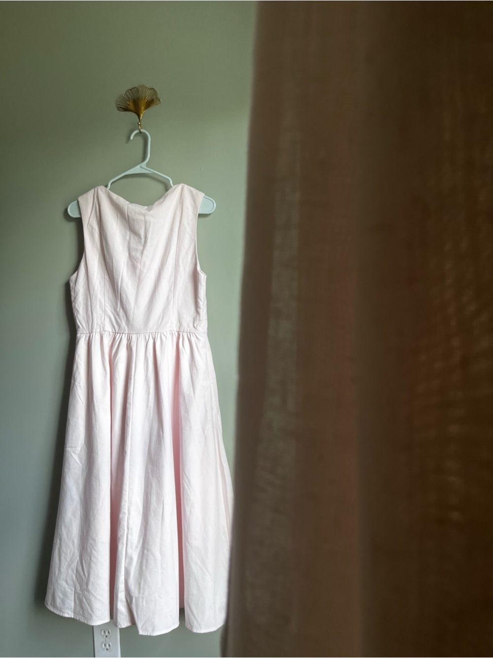 Cider Light Pink Sleeveless Flared Midi Dress - Picture 6 of 6